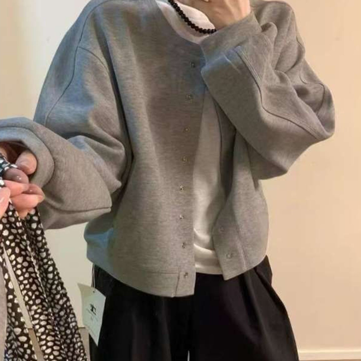 短款圆领棒球服外套女2025年韩版时尚春季新款小个子单排扣夹克开