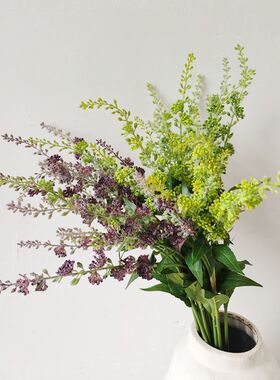 ins仿真薰衣草植绒鼠尾草插花装饰假花样板间装饰花束配材