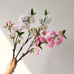新品高档海棠樱花仿真花客厅餐桌干花假花摆件插花装饰花摆设春色