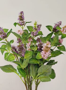 仿真花小草3D打印森系感假花家居装饰广藿香高档绢花自然风配材