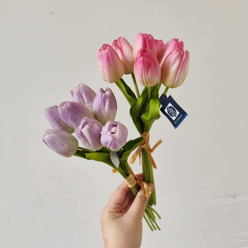INS风格pu手感仿真郁金香 拍照拍摄道具 简约背景装饰 摄影摆件