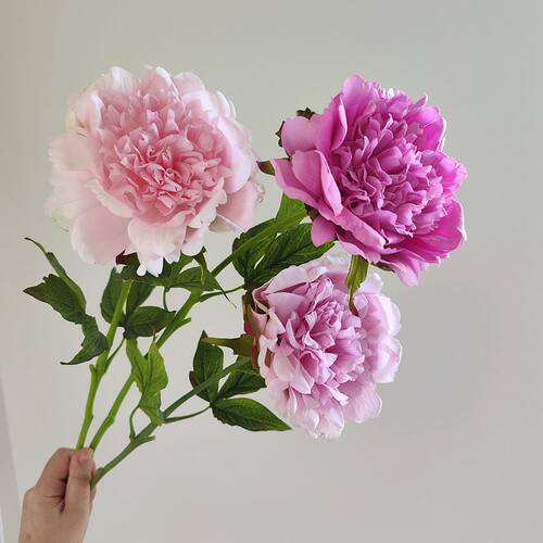 高品质欧式仿真花手感保湿牡丹花芍药花家居餐桌装饰摆花摄影道具