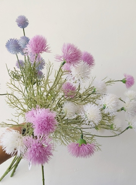 仿真花蒲公英 白色蓝色插花配叶花材 花艺配花 家居装饰 摄影