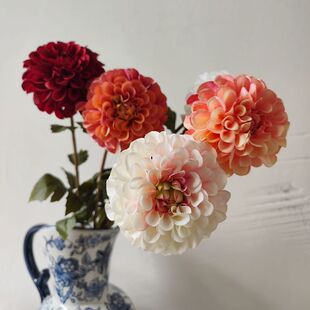 高品质重瓣盛开单头大丽花 仿真大理菊 球形 花艺设计 样板间陈