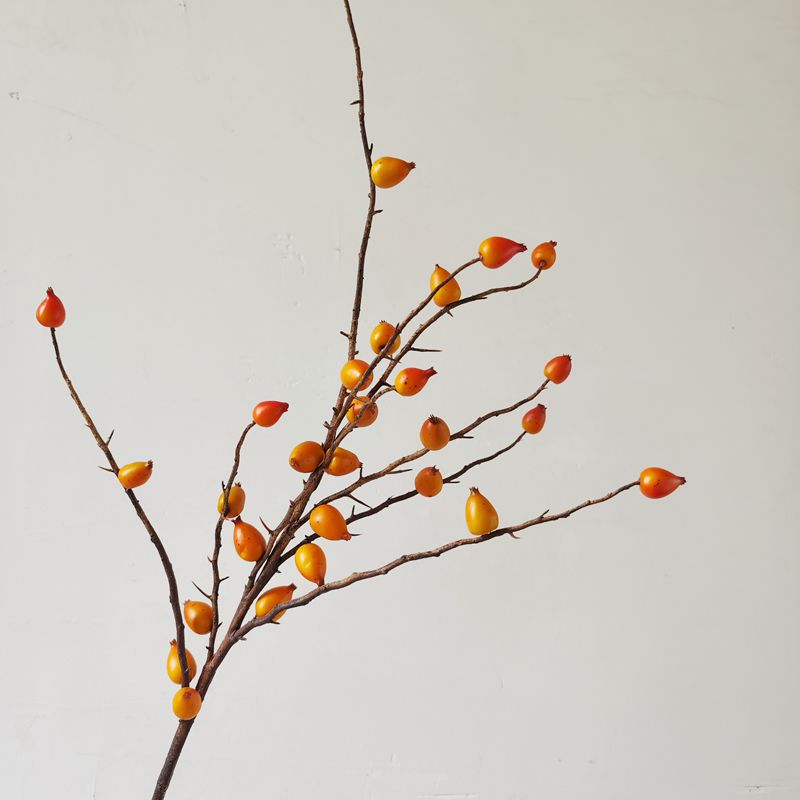 仿真橄榄果实客厅落地装饰假花高枝发财果花艺插花摆设红果子野果