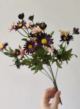 仿真花高级感逼真盛夏紫色小雏菊清新客厅摆设插花花束装饰花绢花