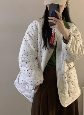 蛋卷家omelet韩系设计正反面穿波点棉服保暖外套24459
