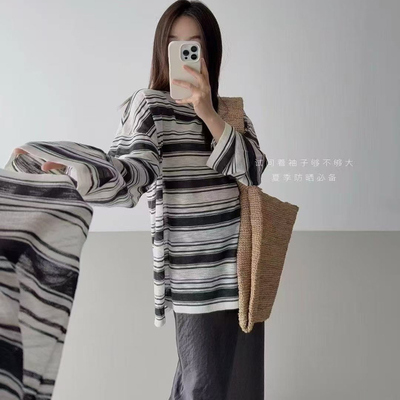 韩货GLOG2025秋竹节麻T恤防晒女