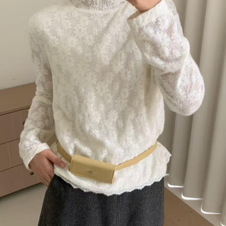 9roove九禾2025秋冬蕾丝打底衫