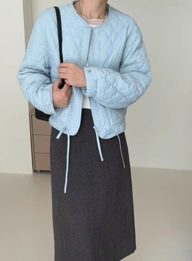 9roove九禾2025秋轻缝纯色设计感短款棉服面包服小个子女26103