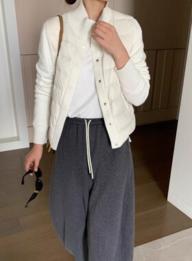 9roove九禾2025冬季设计感90绒简约小立领拼接羽绒服外套女27243
