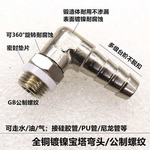 角宝塔旋转弯头公制螺纹M6/M16