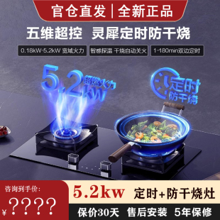 Robam 51B0A嵌入式 燃气灶定时防干烧5.2kw大火力家用灶具 老板