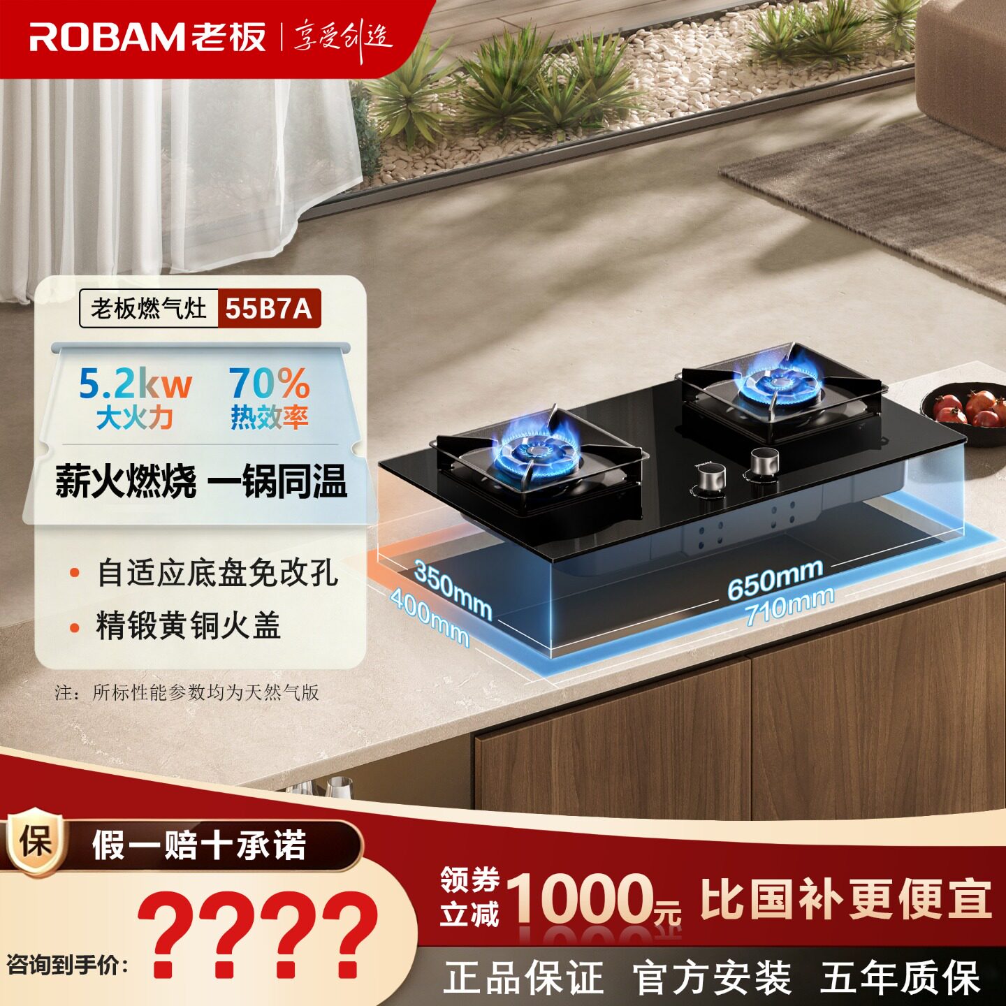 家用定时燃气灶大火力防干烧