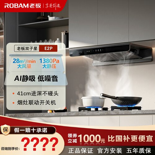 超薄平嵌烟灶联动变频大吸力