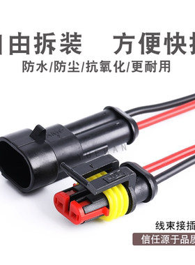 带线2孔10cm线束改装插头 DJ7021-1.5-11/21 282104-1防水接插件
