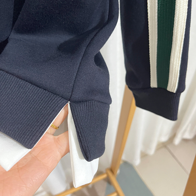 帅！重工冬季新款中大童男童女童运动针织翻领拉条一体绒加绒卫衣