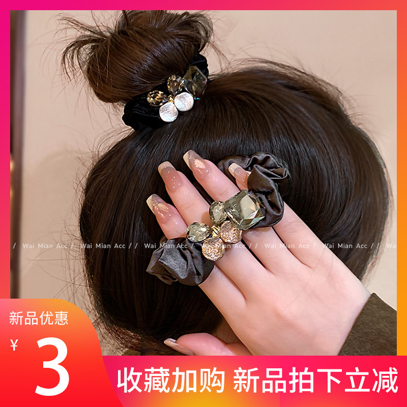 韩系轻奢镶钻小肠发圈
