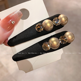 高级感2025新款秋冬水滴BB夹珍珠发夹刘海夹侧边夹碎发一字夹发饰