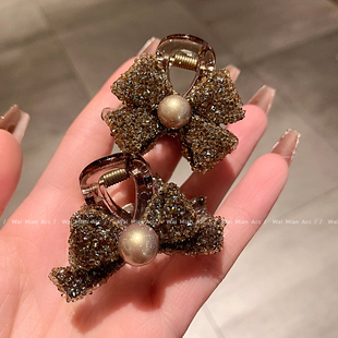 2025新款蝴蝶结小抓夹镶钻女后脑勺半抓发夹高级感网红侧边夹发饰