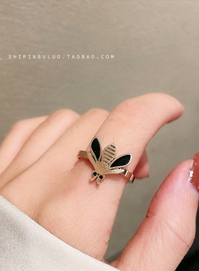 钛钢不易褪色小蜜蜂戒指时尚网