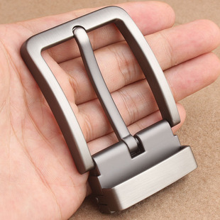 皮带扣男士腰带真皮锌合金尾夹扣虎牙尾夹式针扣头层牛皮裤带卡子