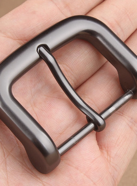 24新款简约休闲男士皮带扣头锌合金针扣头男真皮BV黑扣加厚3.8cm