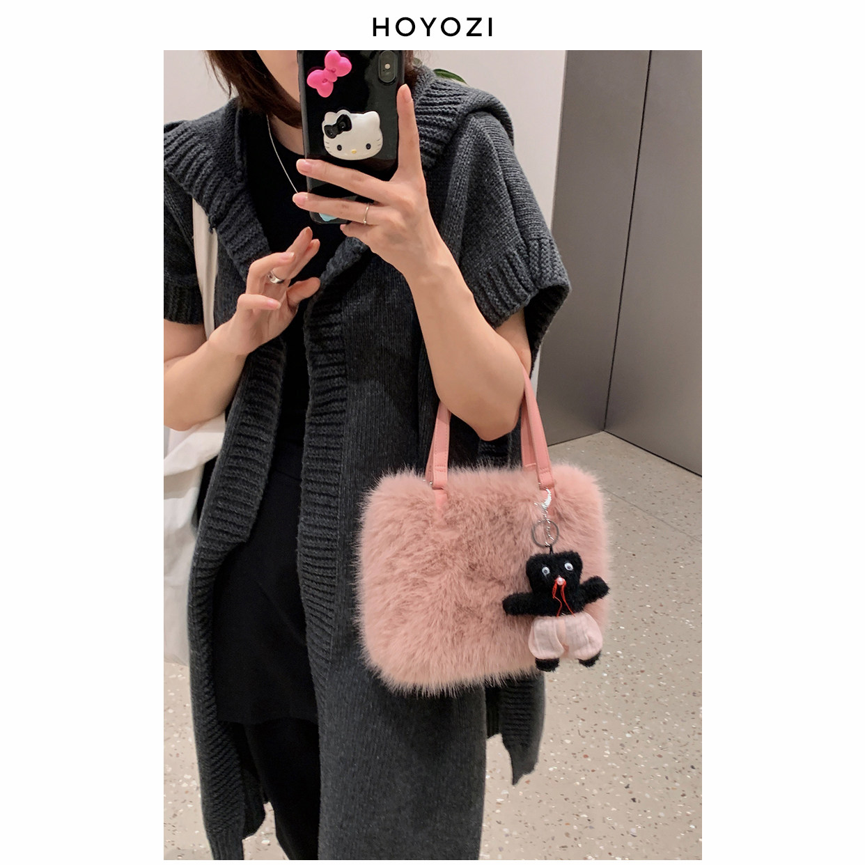 【小优家包包】HOYOZI冬季毛毛绒包手提托特女包单肩斜挎包小包包,箱包皮具/热销女包/男包,托特包,淘宝优惠券,粉丝福利购,淘宝优惠卷