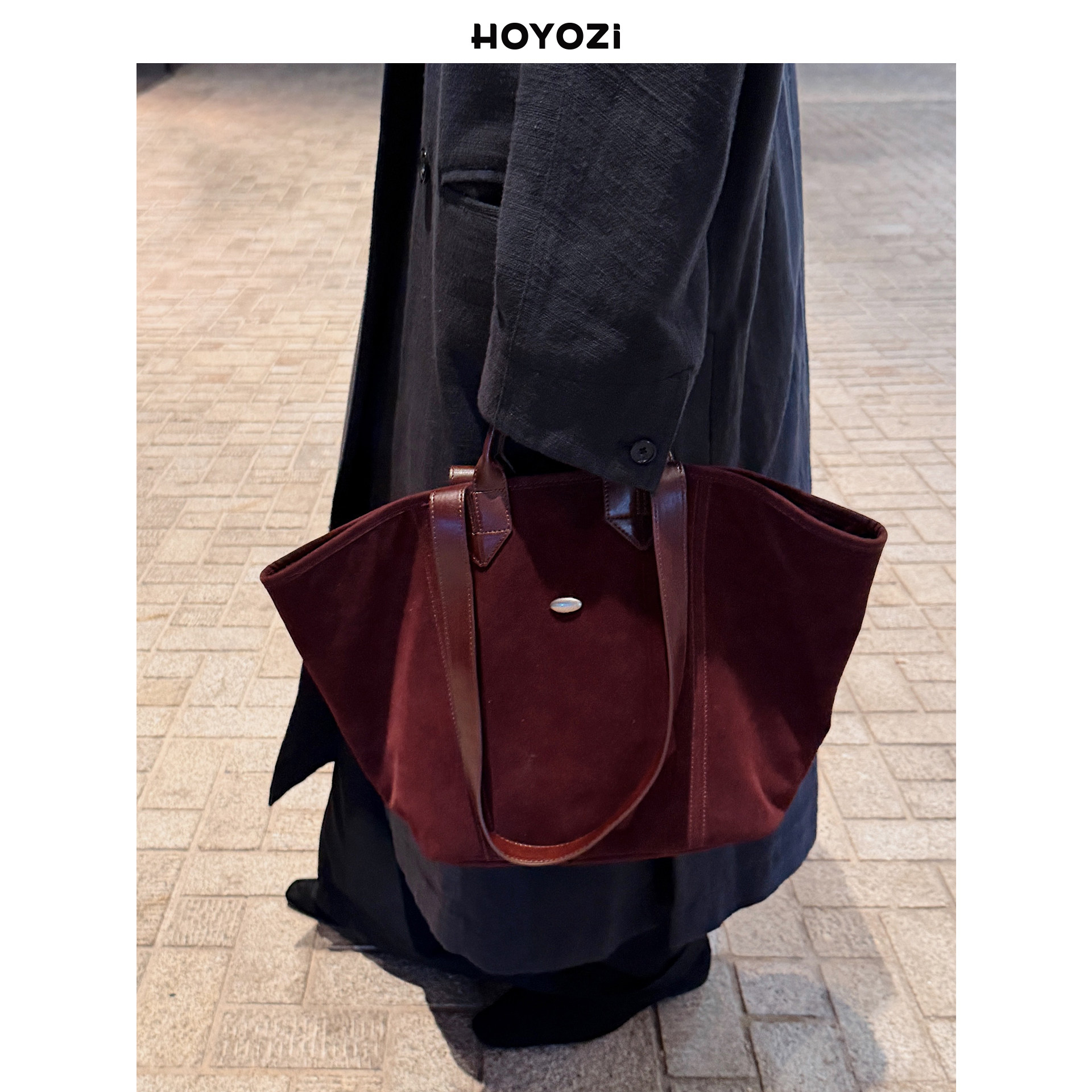 【小优家包包】HOYOZI原创 秋冬红色托特包女式2025新款单肩斜挎,箱包皮具/热销女包/男包,托特包,淘宝优惠券,粉丝福利购,淘宝优惠卷