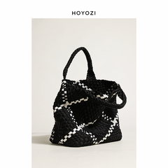 Túi của Xiaoyou Hoyozi Đen và Trắng Thuốc thủ công Đồ thủ công Túi dệt 2022 Túi xách công suất lớn mới túi xách da nữ túi xách nữ giá rẻ