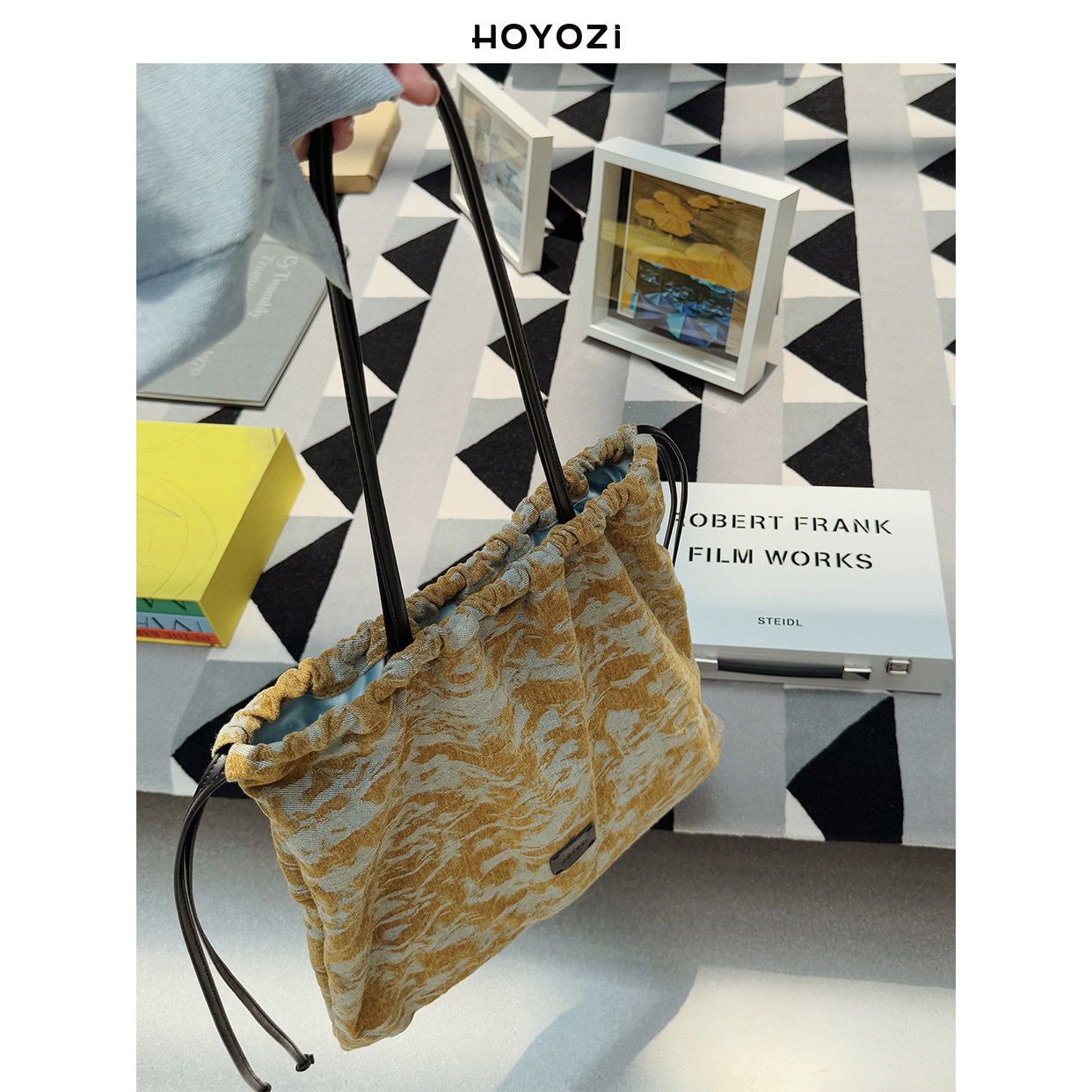 【小优家包包】HOYOZI原创油画包 真皮帆布托特包包日常通勤百搭,箱包皮具/热销女包/男包,托特包,淘宝优惠券,粉丝福利购,淘宝优惠卷