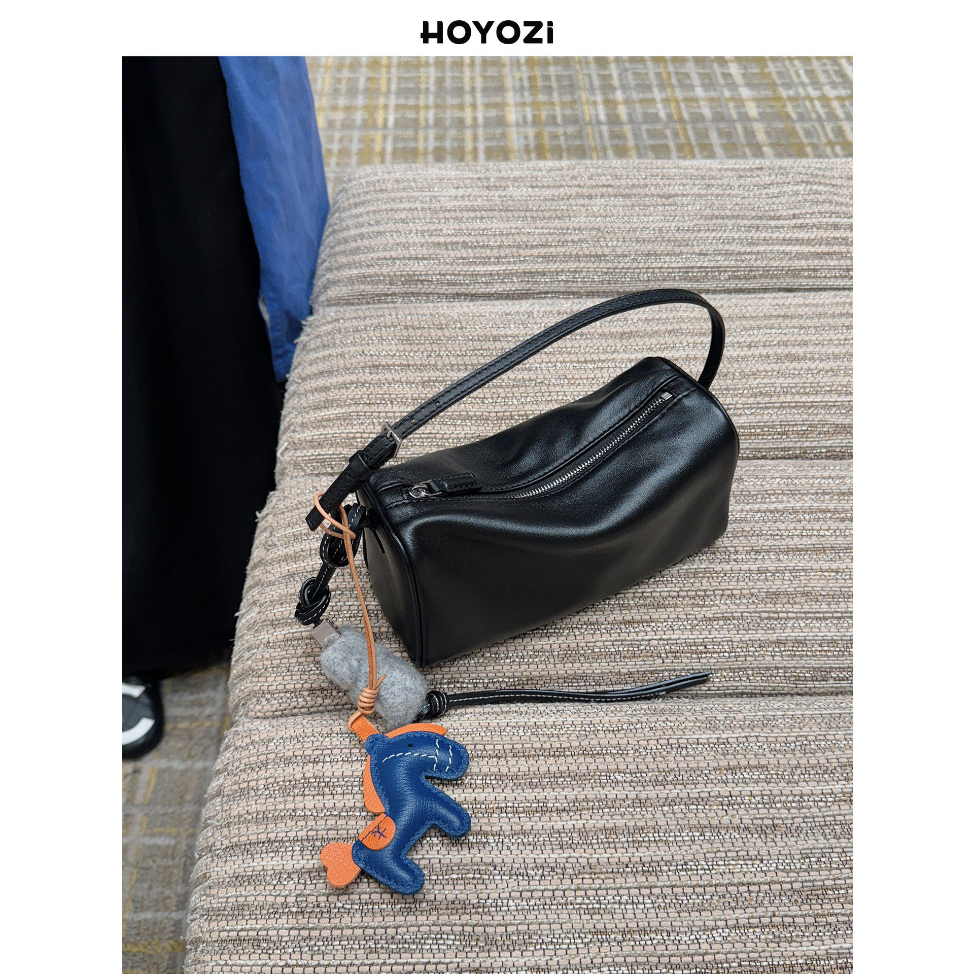 【小优家包包】HOYOZI高定真皮羊皮圆笔筒包女2025新款手机斜挎包,箱包皮具/热销女包/男包,手机包,淘宝优惠券,粉丝福利购,淘宝优惠卷