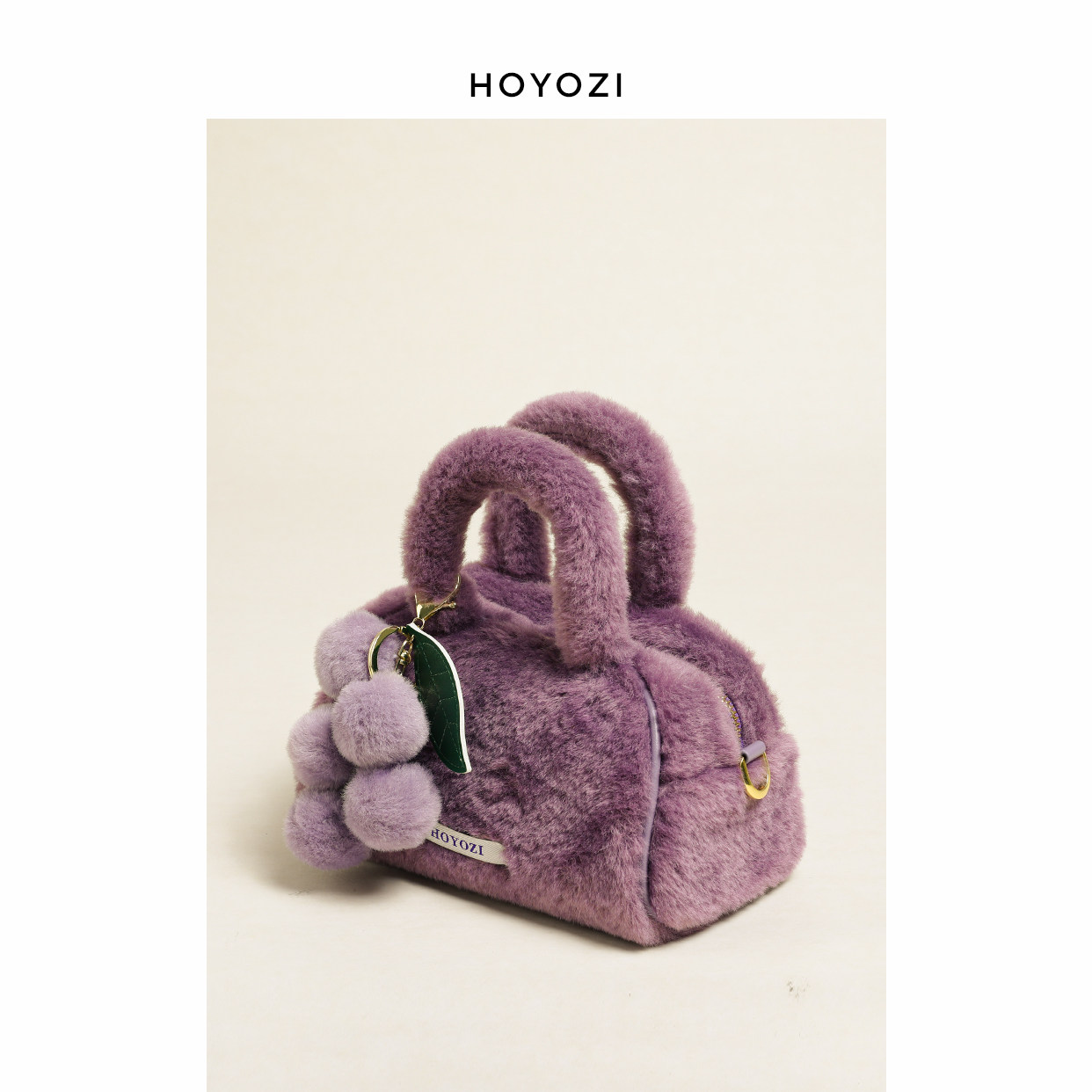 小优家包包 芋泥紫毛毛枕头包毛绒包单肩斜挎包2025新款小包包