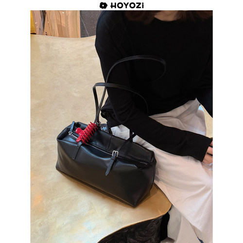 HOYOZI 新品2026 真皮通勤托特包女单肩红色大包包【小优家包包】