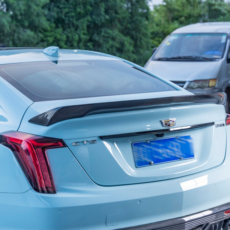 실제 탄소 섬유 고정 바람 V 테일을 펀칭하지 않고 캐딜락 CT5 CT4 수정 해외 V 버전 테일에 적합