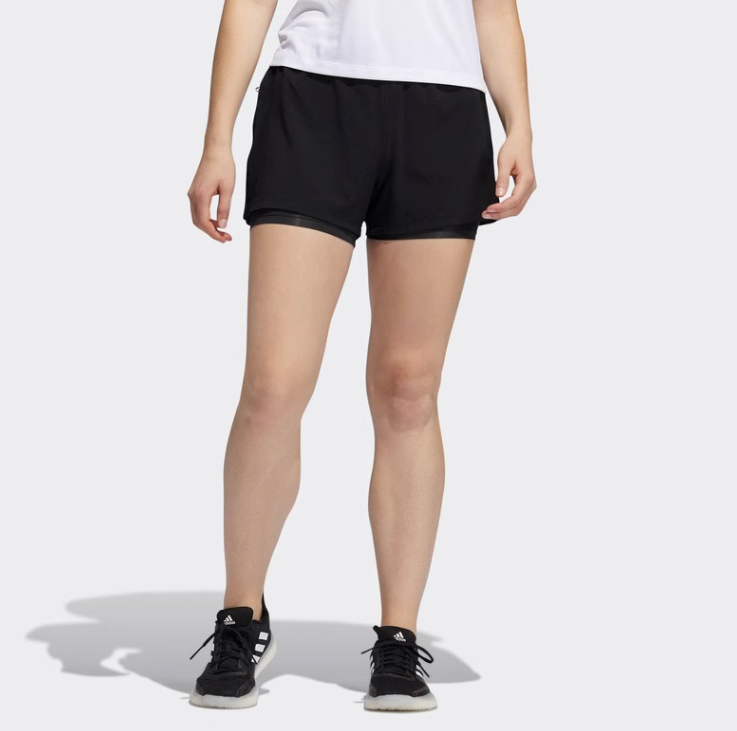 Adidas阿迪达斯女裤夏季速干透气梭织双层休闲运动跑步短裤GM2778