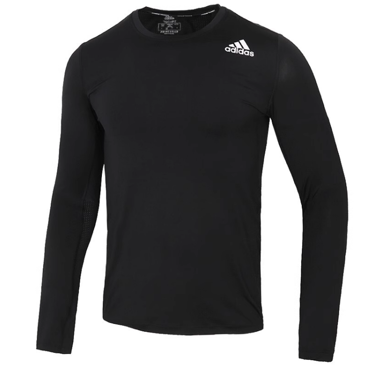 Adidas阿迪达斯男装夏季修身健身薄款速干透气运动长袖T恤GM5038