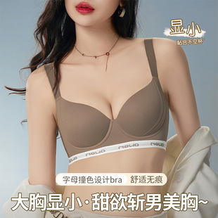 大胸显小提拉无痕聚拢内衣女薄款 上托防下垂收副乳调整型大码