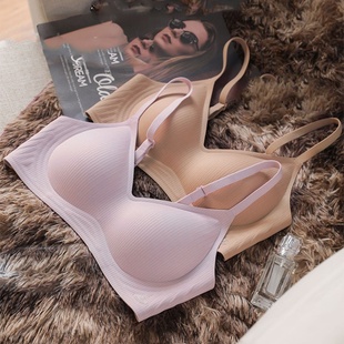 上托舒适内衣无痕女薄款 大胸显小固定透气聚拢文胸罩三角软支撑