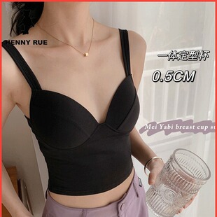 法式 抹胸夏背心内搭2329 吊带内衣一体固定杯无痕美背大胸显小薄款