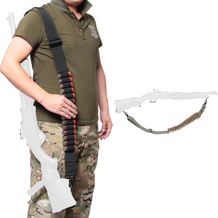 户外15孔战术枪绳12GA霰弹收容背带玩具枪快拆两点挂绳cosplay