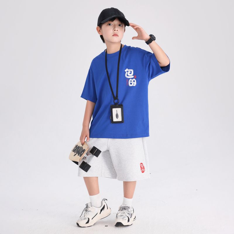 男童夏装多巴胺运动短袖套装2025新款小学生儿童夏季冰凉薄款衣服