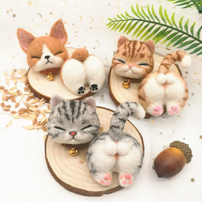 爆款！DIY手工羊毛毡戳戳乐钥匙扣材料包