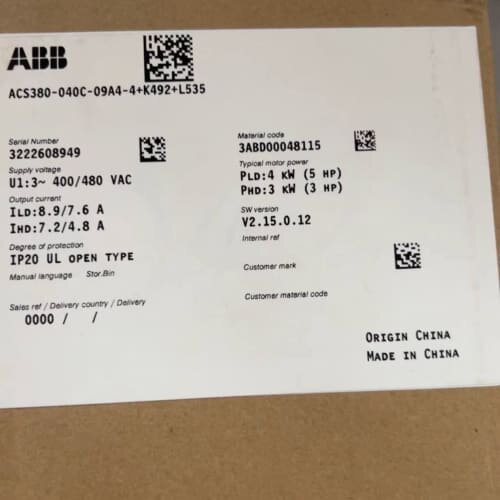 议价ACS380-040C-07A2-4+K492+L535 ACS380-040C-07A2-4+K492+L5