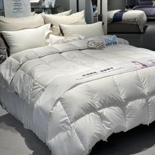 波兰白鹅绒大朵鹅绒被臻品奢华蓬松温暖95绒子冬季大格双人羽绒被