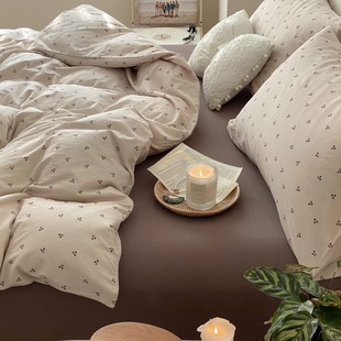 Liberty复古小碎花针织棉床品【肉感樱桃】a类软亲肤天竺棉四件套