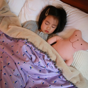 韩国ins风独家双面球球毯 可以应付各种场合的小清新