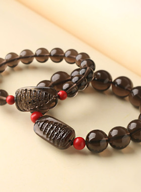 天然冰种黑曜石文昌塔手链黑色手链手串男女情侣款佩戴幸运饰品