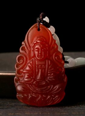 红玉髓礼品观音菩萨生肖挂饰吊坠