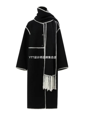 顺丰包邮UNCODED｜2025冬季新款KWWW3W296时尚休闲流苏围巾款大衣